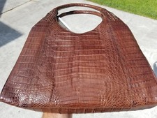 New ~ Nancy Gonzalez ~ Satchel Bronze Caiman Crocodile Fuscus Shoulder Bag Purse