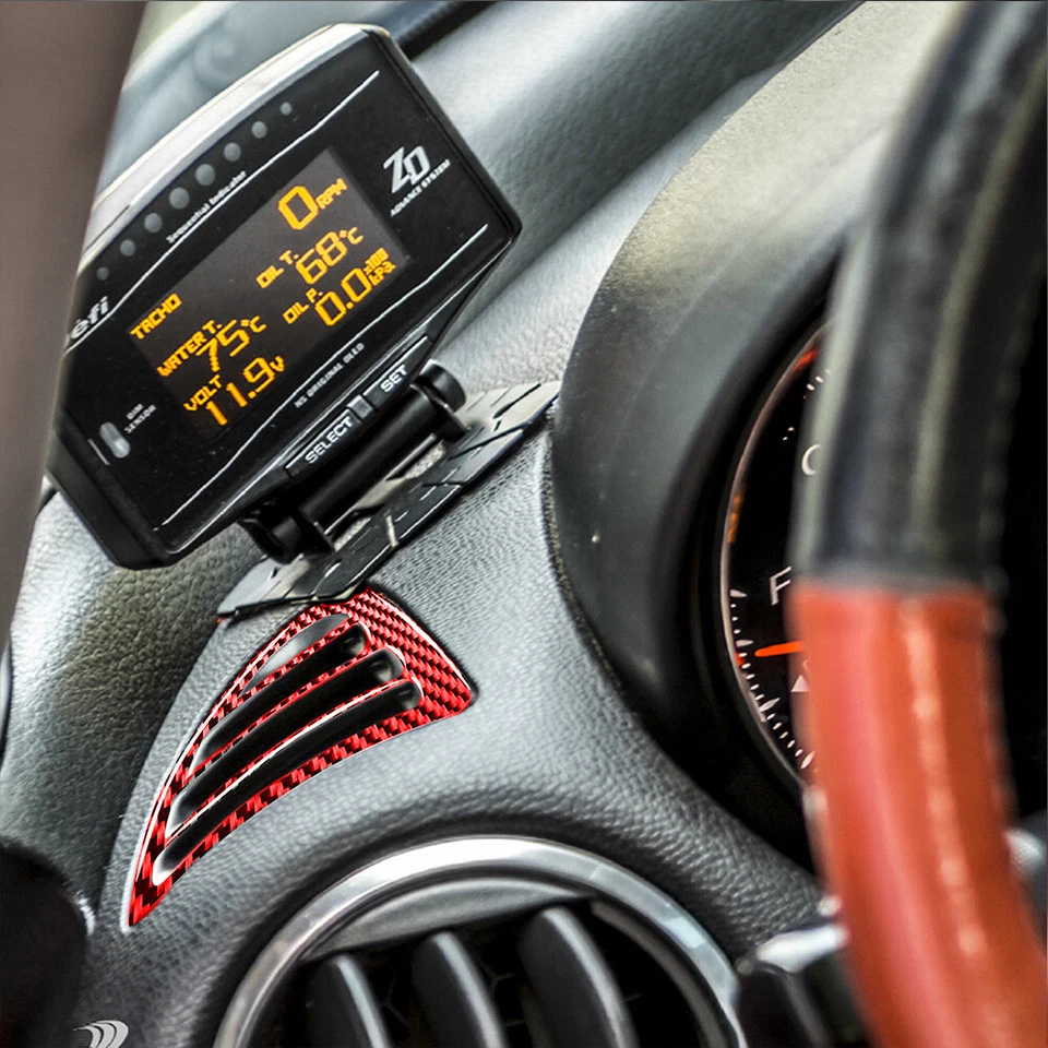 Tablero de fibra de carbono rojo para Mazda RX-8 RX8 2004-08 cubierta de salida de ventilación de aire Foto 2 de 4