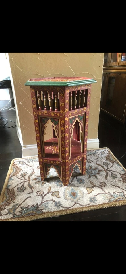 Марокканский стол ручной работы мухараби с ручной росписью - Изображение 4 из 4