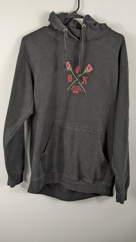DGK Hoodie Medium Black “The Rose That Grew From Concrete” Pullover Graphic Rose - Picture 3 of 17