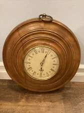 Large 16” Trend Maple Wood Wall Clock Mid-Century MCM Working