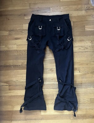 Dacha Fisherman Japanese Style Flare Cargo Denim Jeans 100% Cotton Pants Size 36