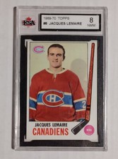Jacques Lemaire 1969 Topps Hockey Card #8 Graded KSA 8 NNM HOF