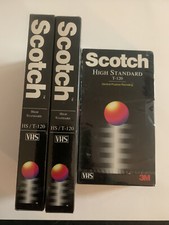 Scotch High Standard VHS T-120 Blank Tapes New 3 Sealed Tapes NOS