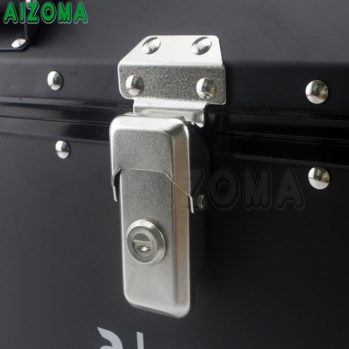 Caja de herramientas de almacenamiento de equipaje trasero de aluminio negro universal - Imagen 12 de 12