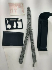 MULTIPURPOSE POCKET STAINLESS STEEL SURVIVAL TOOLS WITH MESH AND PLASTIC CASE