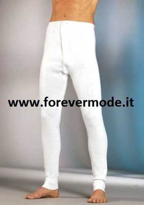 Men's Gicipi Long Leg Underwear In Wool Blend With Button Opening Art 43GL