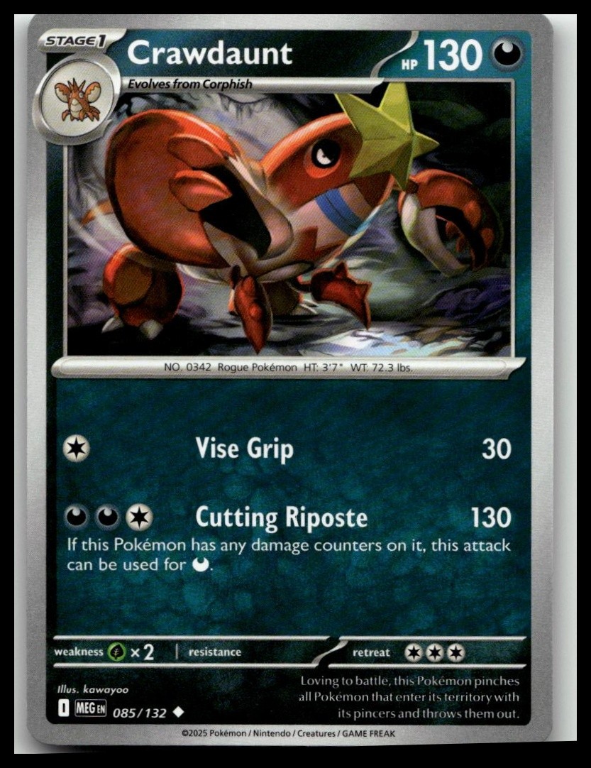 Crawdaunt Uncommon ME01: Mega Evolution 085/132 NM