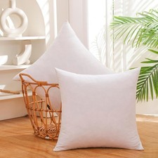 18x18 Inch Gold Goose Down and Feather Throw Pillow Inserts-2 Packs,White,Super