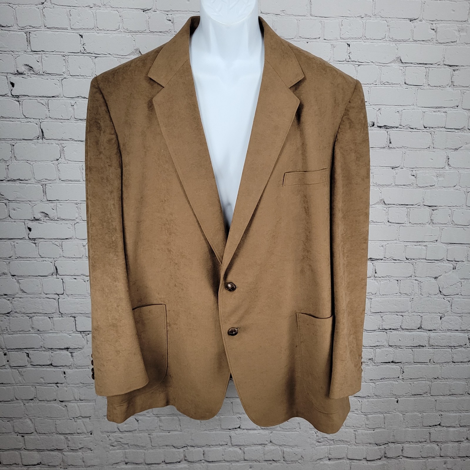 VTG McGregor Brown Microfiber 2 Button Single Ven… - image 1