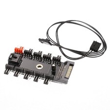 4Pin PWM Cooler Fan HUB Splitter 1 To 10 Extension SATA Power Supply Adapter