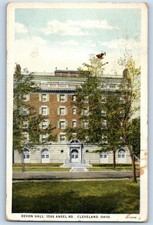1927 Cleveland Ohio OH Vintage Postcard Devon Hall 1588 Ansel Rd Building Posted