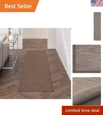 Home Positano Natural 2'2'' x 8' Area Rug - Easy Clean, Non Shedding, Bed Room...