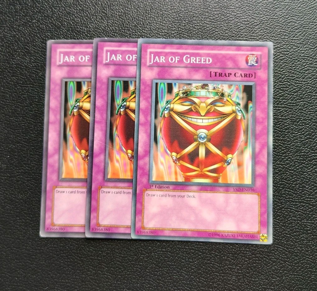 Yu-Gi-Oh Jar of Greed Playset - 3 Cards for Your Deck