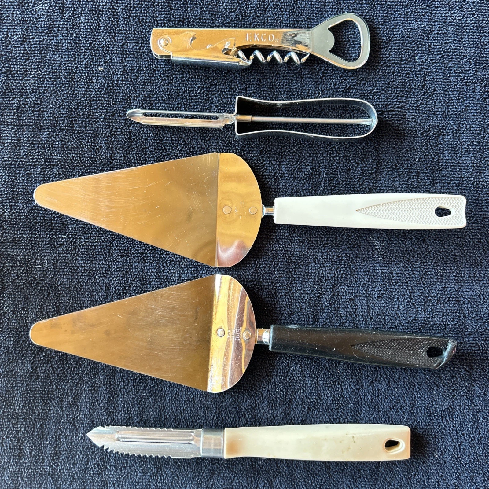 5 Vintage Kitchen Lot ECKO Floating Blade Stainless Steel Potato Peeler