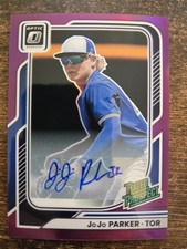2026 Panini Donruss Optic Rated Prospect Jojo Parker Purple Auto /99 #115 Rookie