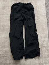 Women's Black Ankle Activewear Pants Drawstring Straight Leg Regular Fit