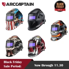 ARCCAPTAIN Large View Area Welder Helmet Auto-Darkening Top Optical Clarity