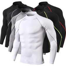 Men Compression Sport T-Shirt Quick Dry Fitness Running Gym Tight Long Sleeve