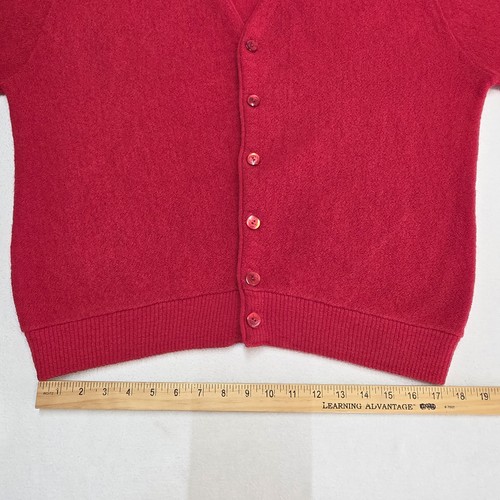 Ivy League Arnold Palmer Wool Cardigan Sweater Mens L Red V-Neck Preppy Golf VTG - Picture 12 of 16