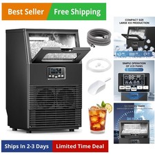 Commercial Ice Maker Machine, 65Lbs/24H Freestanding Undercounter Ice Maker w...