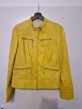 Street One Lederjacke Damen Leder Vintage Gr. 36 Gelb Zustand Gut