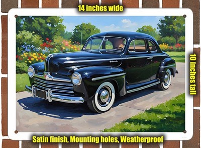 Metal Sign - 1946 Ford 7 Oil Painting - 14x10