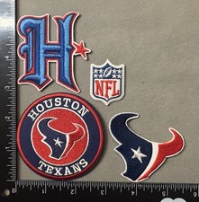 LOT OF 4 HOUSTON TEXANS IRON ON EMBROIDERED PATCH