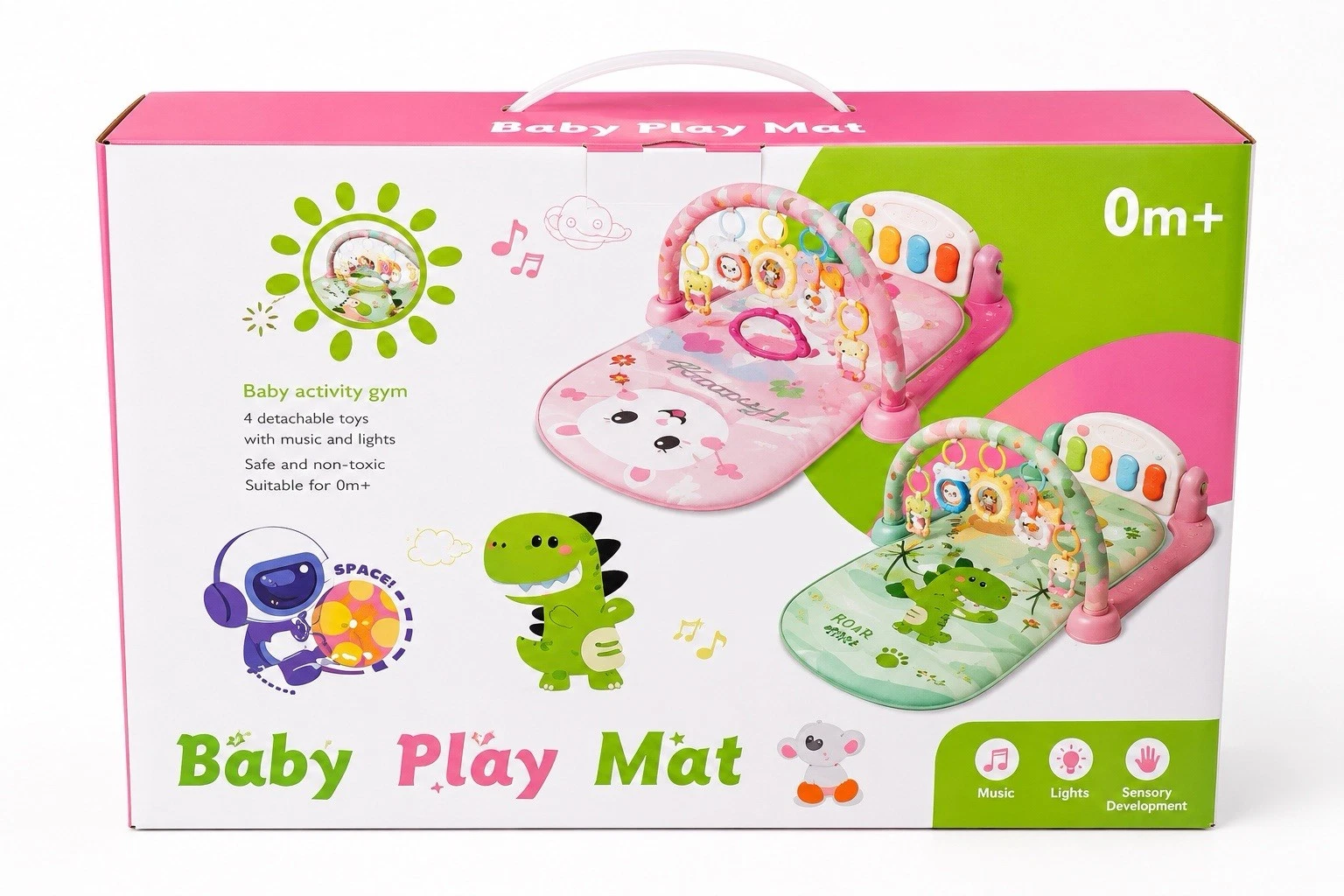 Baby Activity Gym Play Mat Pink Musical Infant Playmat Hanging Toys New