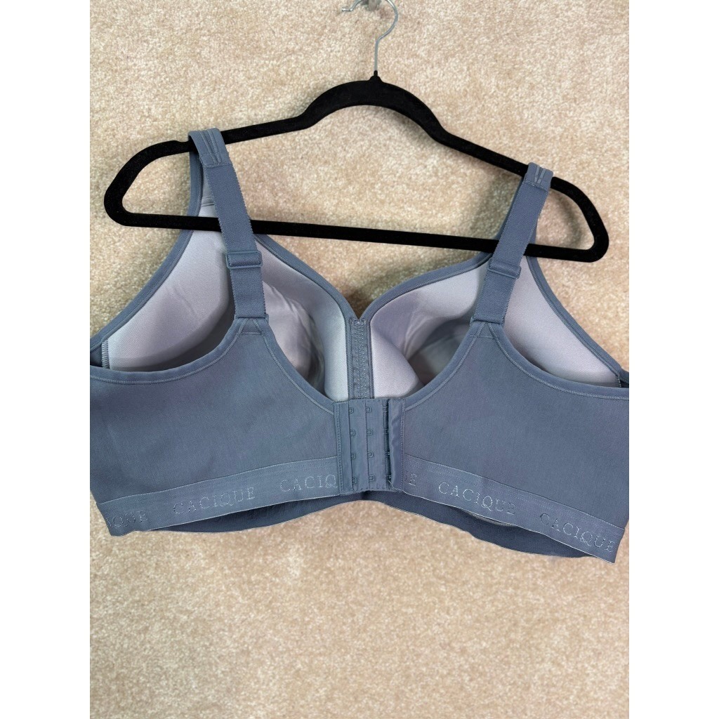 CACIQUE No-Wire Bra Women's 46DDD Lace Lightly Lined Wireless Plus Size View 4