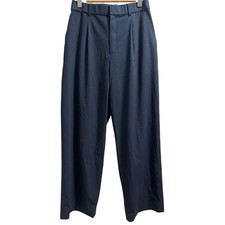 UNIQLO Navy Pinstripe Dress Corporate Pants Trousers Size Medium Wide Leg