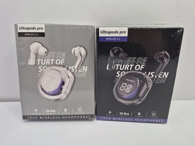 Ultrapods Pro Wireless 5.3 Headphones 2 Pairs White And Black