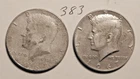 KENNEDY HALF DOLLAR,  40%  SILVER, 1967-P,  1968-D, ----383