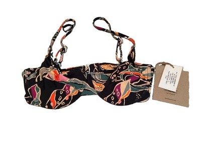 Stone Fox Swim Conch Underwire Bikini Top Rainbow Jungle Size Small NWT