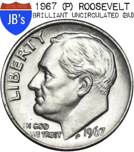 1967 (P) Roosevelt Dime 10c - BRILLIANT UNCIRCULATED (BU)