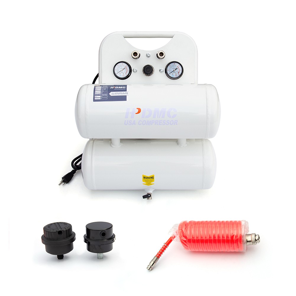 115 Psi Max  Ultra Quiet Portable Oil Free Compressor