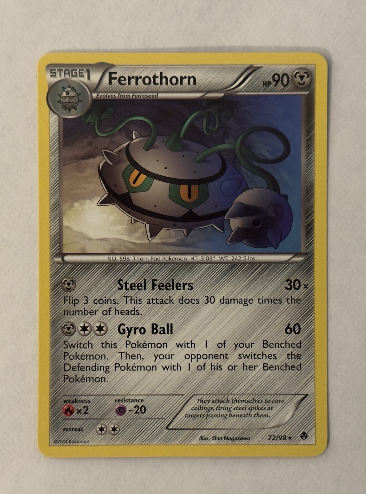 Ferrothorn 72/98 Emerging Powers Regular Pokemon TCG 2011 NM/ M