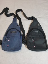 2 Children Sized Cross Body Sling Bag with Adjustable Strap and Zipper Pockets