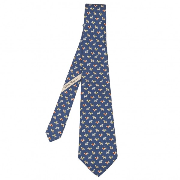 【d.sam】Salvatore Ferragamo ネクタイ 8cm Swan print silk tie - Men | Ferragamo