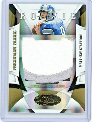 Matthew Stafford 2009 Certified GOLD Freshman Fabric 25/25 Patch Jersey RC 221