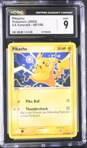 CGC 9 MINT Pikachu 2005 EX Emerald 60/106 Pokemon Card