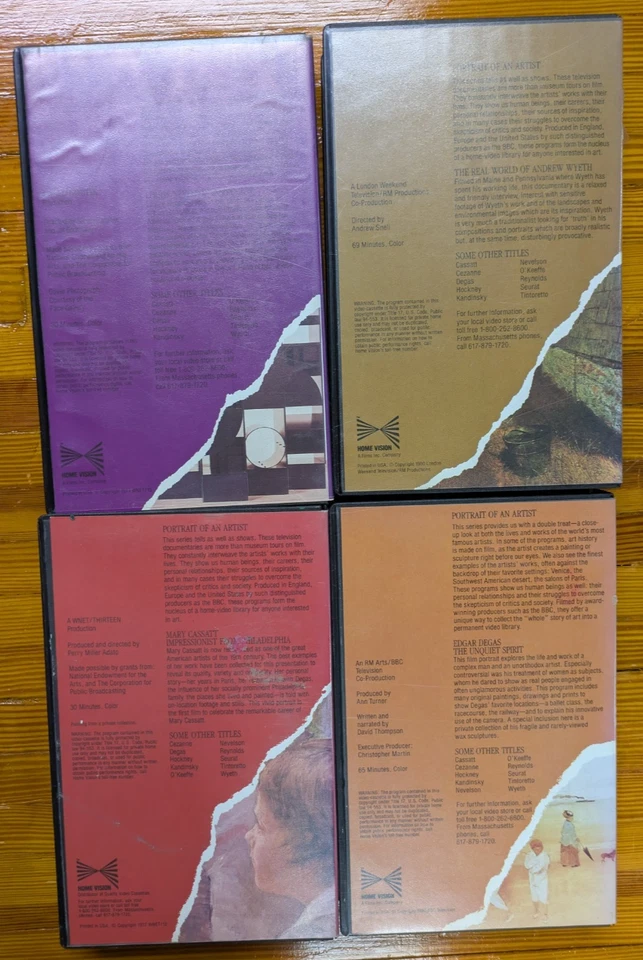 Lot of 4 Portrait of an Artist VHS Series Degas Cassatt Nevelson Wyeth - Image 3 of 4