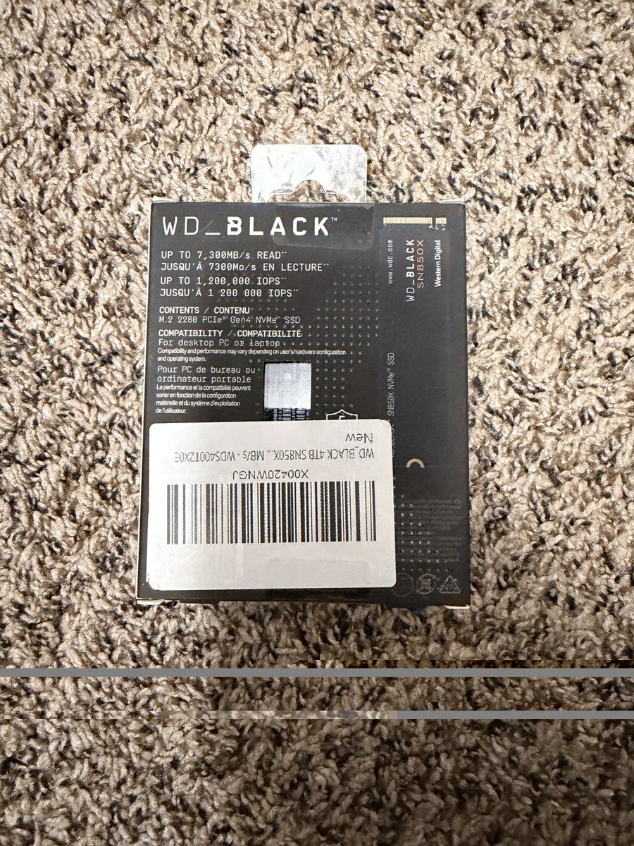 Western Digital WD_BLACK SN850X 4TB NVMe Internal SSD (WDS400T2X0E