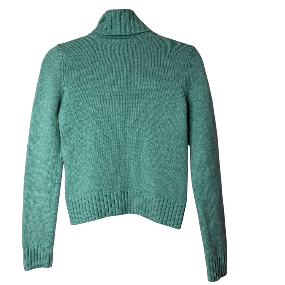 Suéter Daniel Bishop Verde Claro Cachemira Cuello Alto Talla S Preppy, Colegial Foto 2 de 4