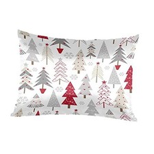 Silk Satin Pillowcase Suitable for Hair and Skin 30x20 Christmas Tree