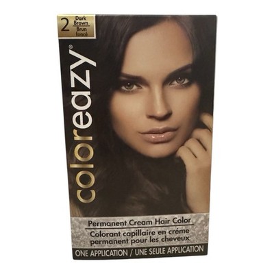 Coloreazy Permanent Cream Hair Color Dark Brown 1.4 oz NEW IN BOX Fast Ship