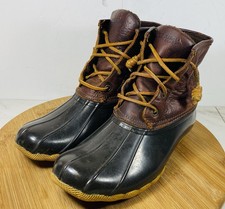Sperry Top Sider Saltwater Youth Sz 7 Brown Leather Waterproof Duck Boots