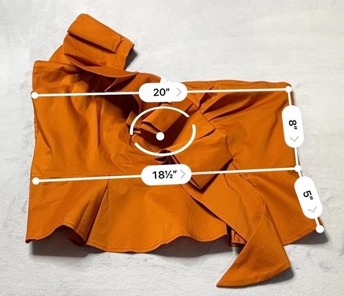 NY&C Top Women 2XL Orange One Shoulder Ruffle Peplum Statement Side Zip NWT $65 - Picture 8 of 18