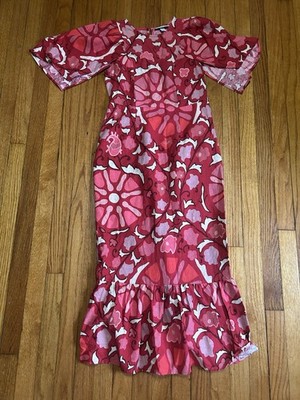 RHODE x Target Women's Zinnia Floral Print Bell Sleeve Midi Linen Dress Size 4