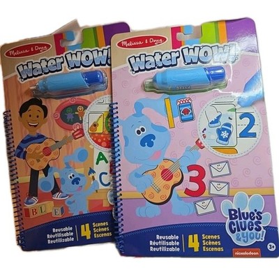 Two Melissa And Doug Blue Clues & You Water Wow Alphabet & Numbers Reusable (G1